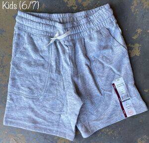 Wonder Nation Kids Small 6/7 Grey French Terry Shorts Functional Drawstring NWT